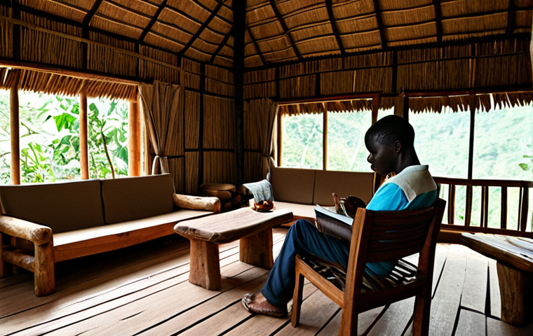 토고의 에코투어리즘 숙소 - Lakeside Village** "A scenic view of a traditional Togolese village on the shores of Lake Togo, sho...